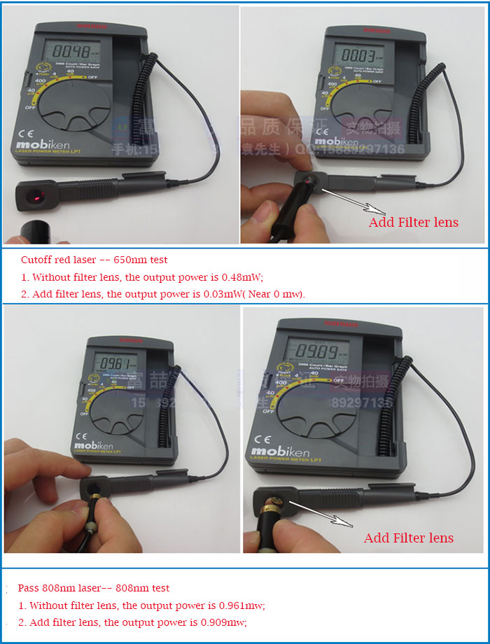 808nm filter laser lens